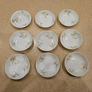 ANTIQUE 9 THEODORE HAVILAND LIMOGES SCHLEIGER FRANCE ROSES SERVING BUTTER PATS